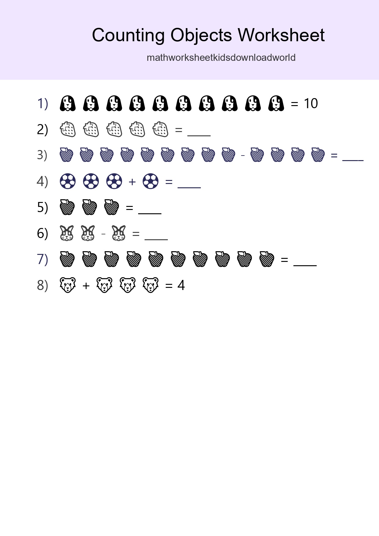 Free Counting Objects Worksheet For Kindergarten - Part 157