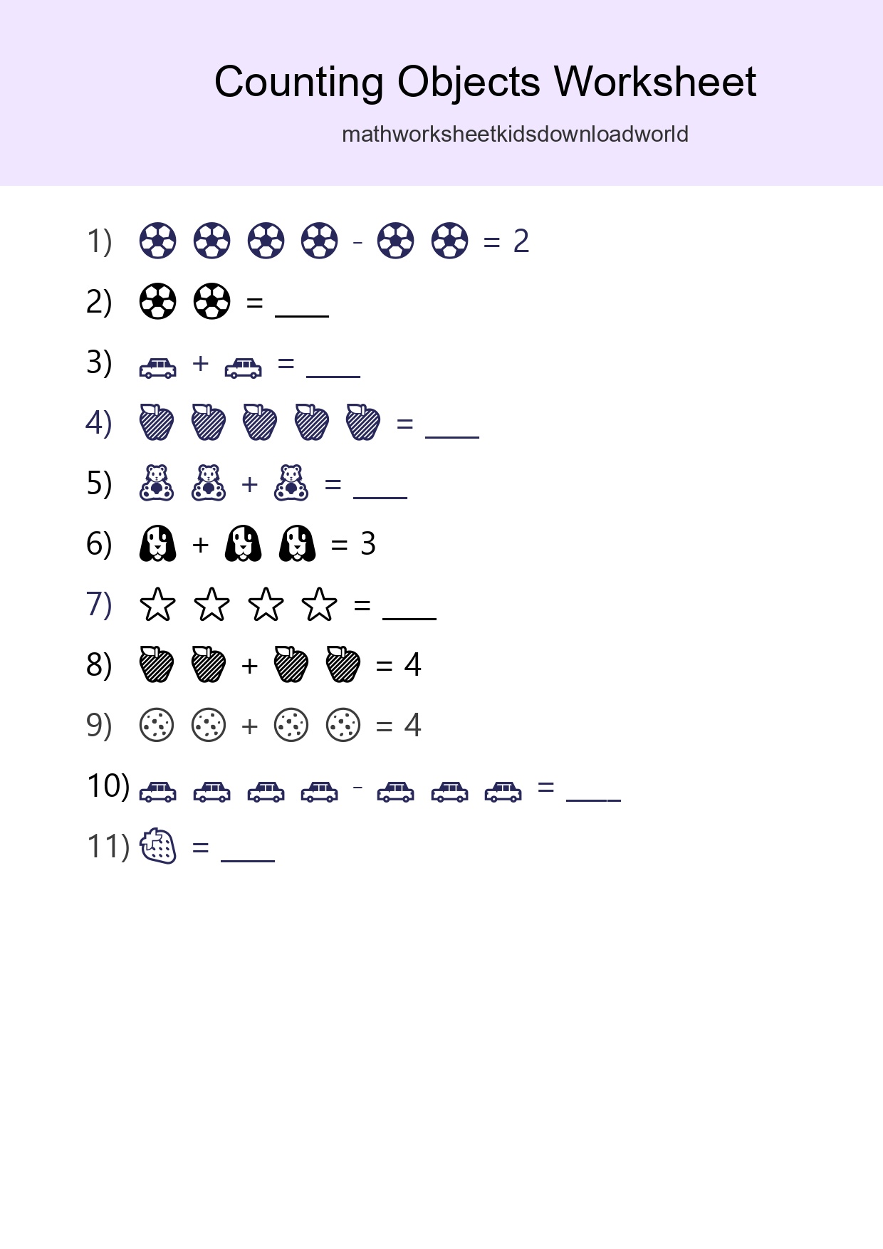 Learn Counting With Pictures Worksheet (Pre-K) - Part 212