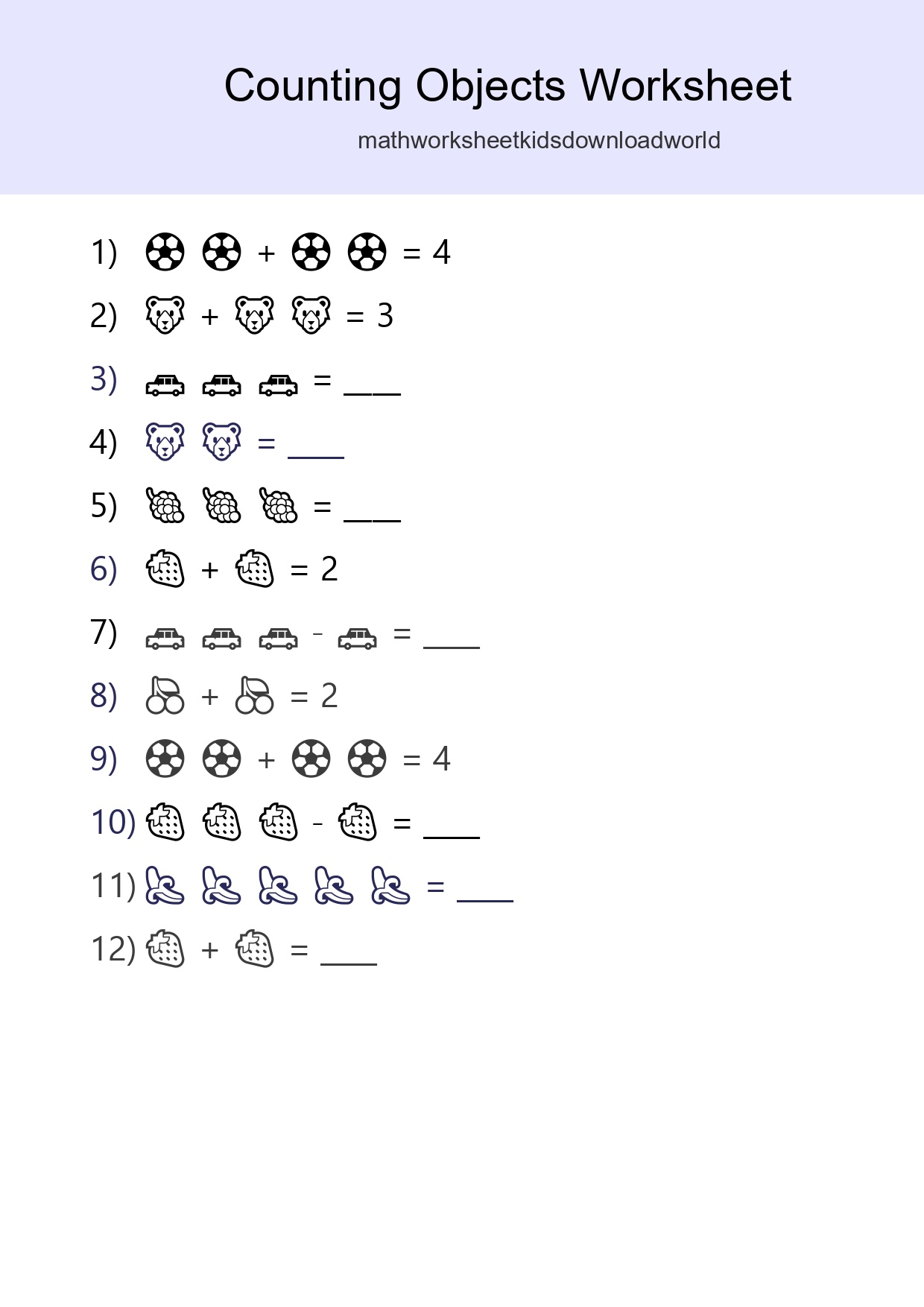 Pre-K Count The Objects Worksheet - Part 58