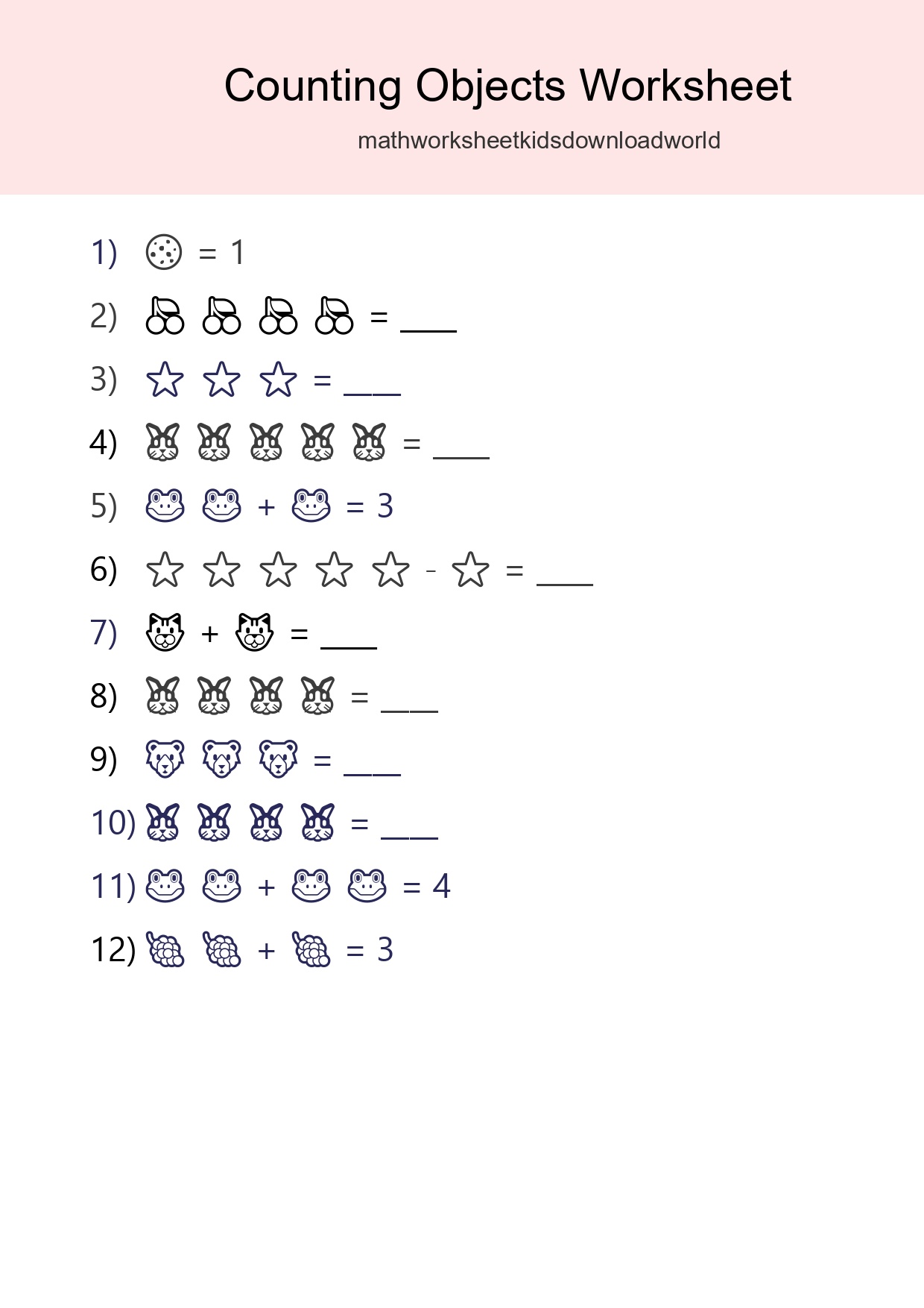 Pre-K Count The Objects Worksheet - Part 80