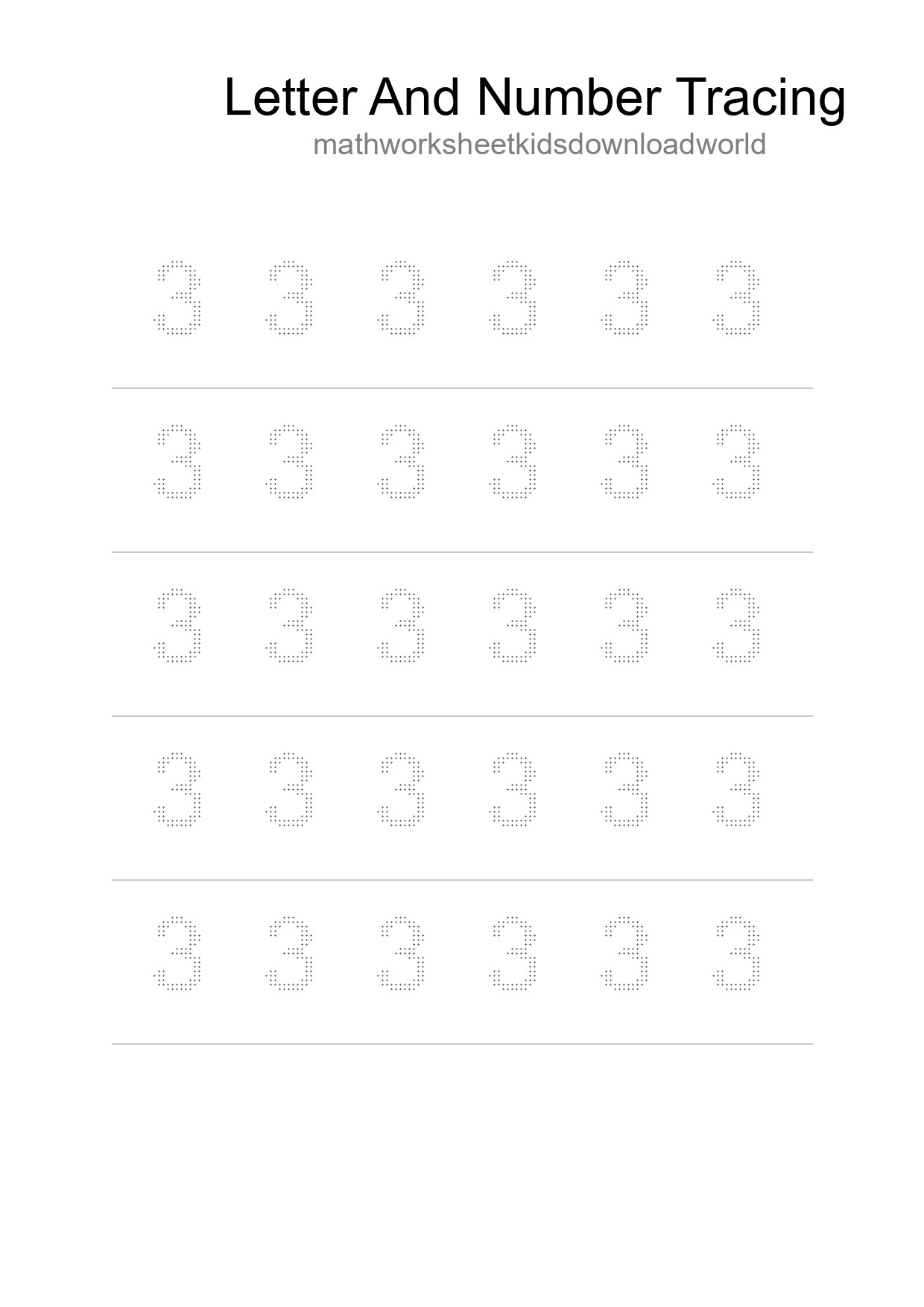 Printable Tracing Worksheet For Kids - Part 131