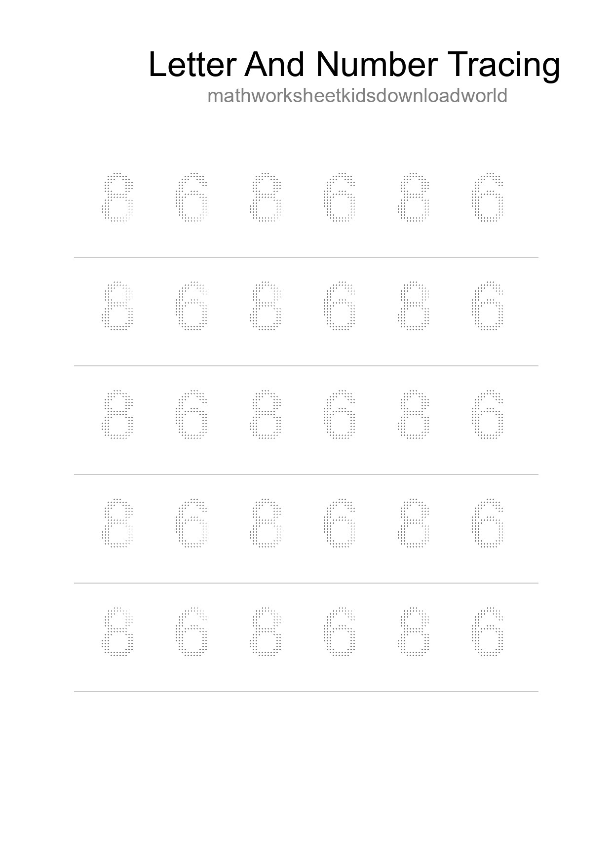 Printable Tracing Worksheet For Kids - Part 241