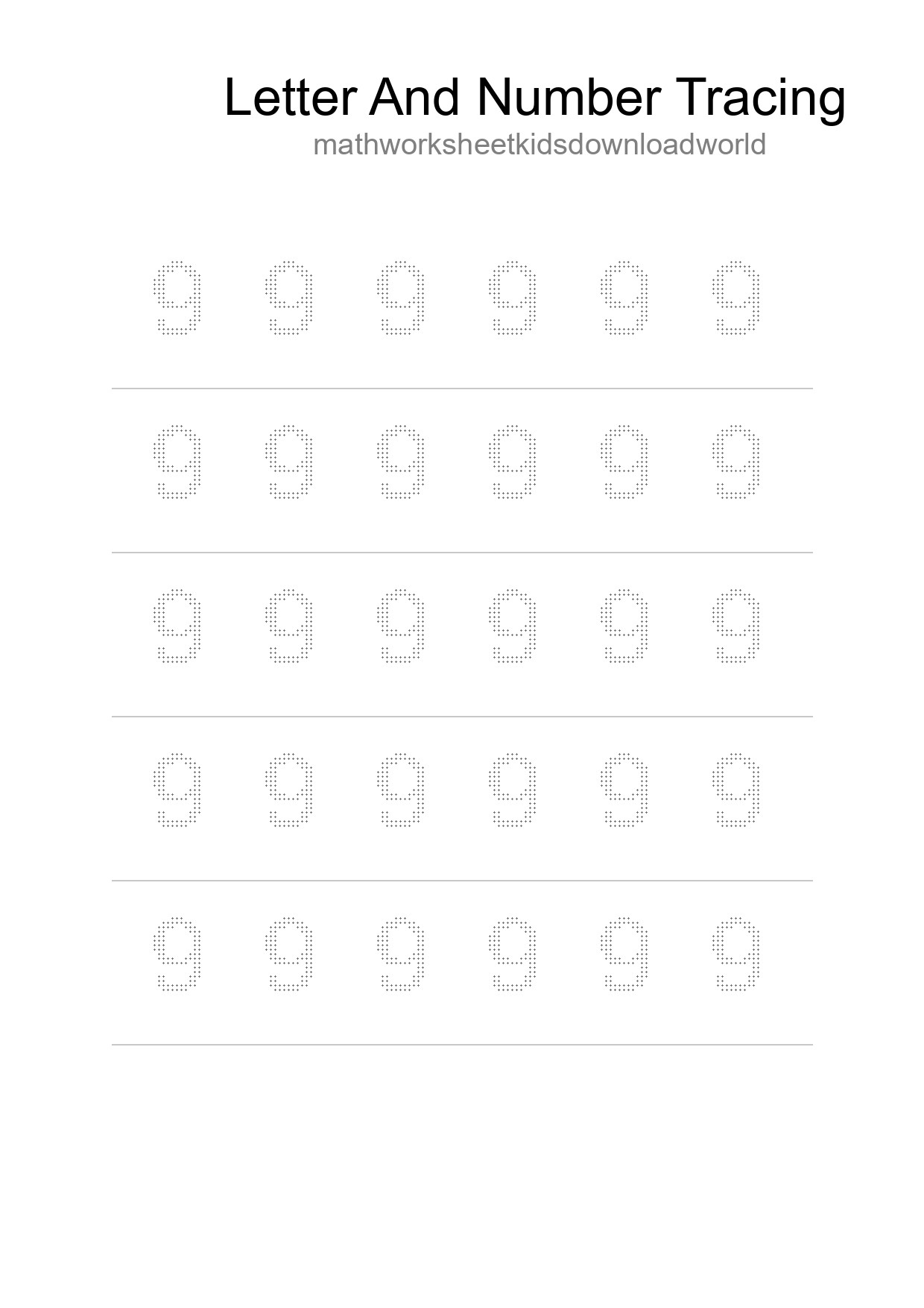 Printable Tracing Worksheet For Kids - Part 32