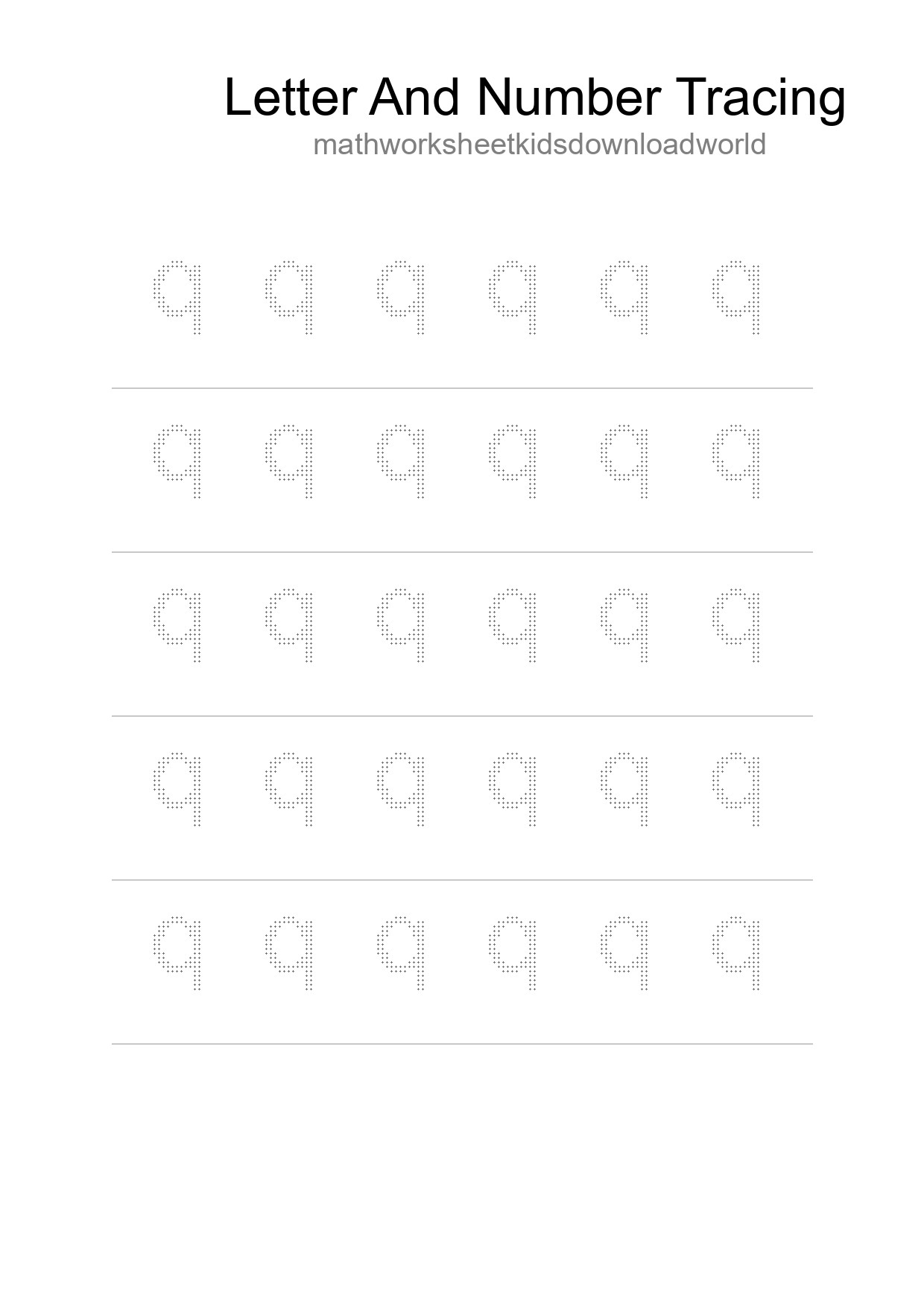 Printable Tracing Worksheet For Kids - Part 54