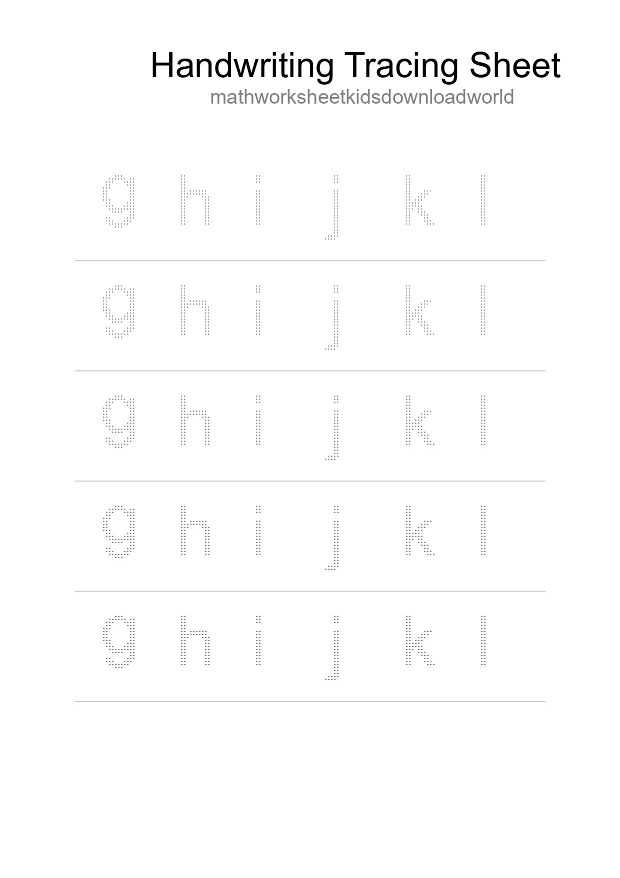 Printable Tracing Worksheet For Kids - Part 65